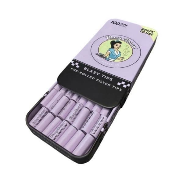 BLAZY SUSAN PURPLE 100TIPS PER TIN (12CT) PRE-ROLLED FILTER TIPS