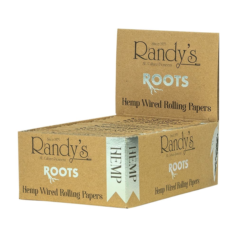 RANDY'S ROOTS HEMP WIRED ROLLING PAPERS (DISPLAY OF 25)