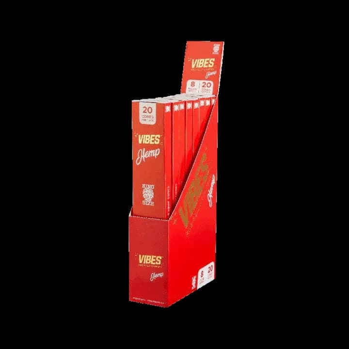 VIBES HEMP ROLLING PAPERS (8PACK/20CONES)