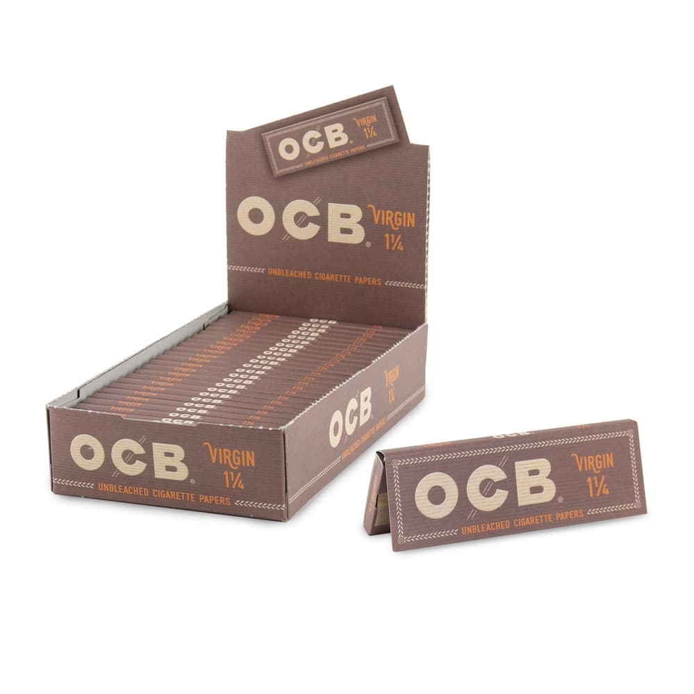 OCB UNBLEACHED CIGARETTE PAPERS - VIRGIN 1 1/4