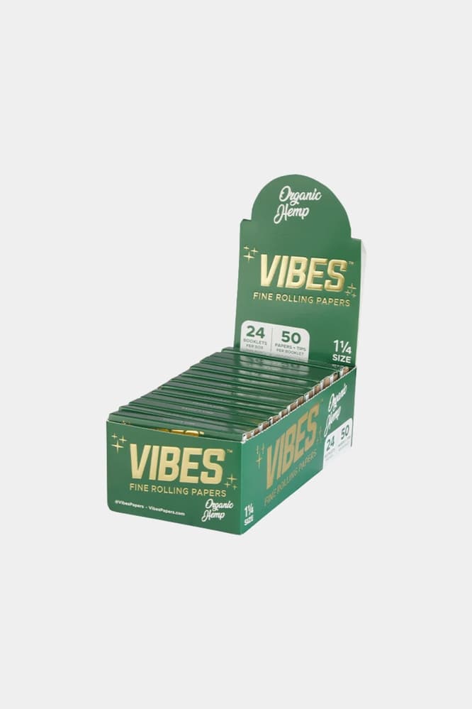 VIBES ROLLING PAPERS 24 BOOKLETS/50 PAPERS &amp; TIPS - ORGANIC HEMP