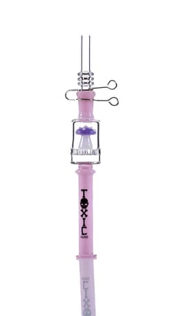 TXNC24- Toxic Dotted Mushroom Nectar Collector Straw W/ Quartz Tip + Metal Clip (Pack of 5)