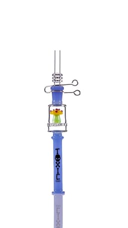 TXNC24- Toxic Dotted Mushroom Nectar Collector Straw W/ Quartz Tip + Metal Clip (Pack of 5)