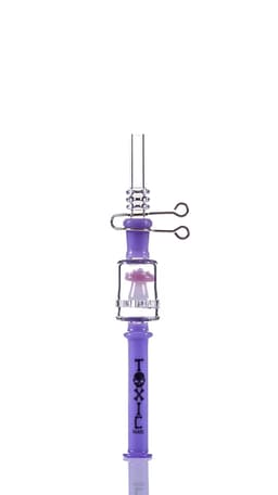 TXNC24- Toxic Dotted Mushroom Nectar Collector Straw W/ Quartz Tip + Metal Clip (Pack of 5)