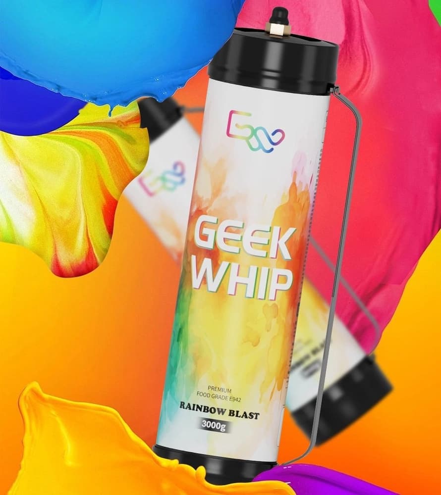 Geek Whip Premium Food Grade E942 Tank 3000g (Rainbow Blast)