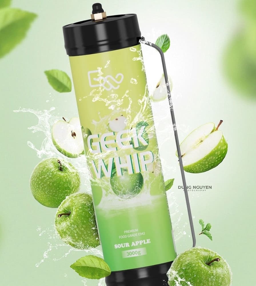 Geek Whip Premium Food Grade E942 Tank 3000g (Sour Apple)