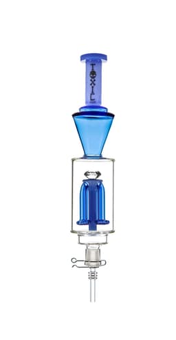 TXNC25 – 14″ Toxic Diamond Top Showerhead Perc Nectar Collector w/ Glass Tip