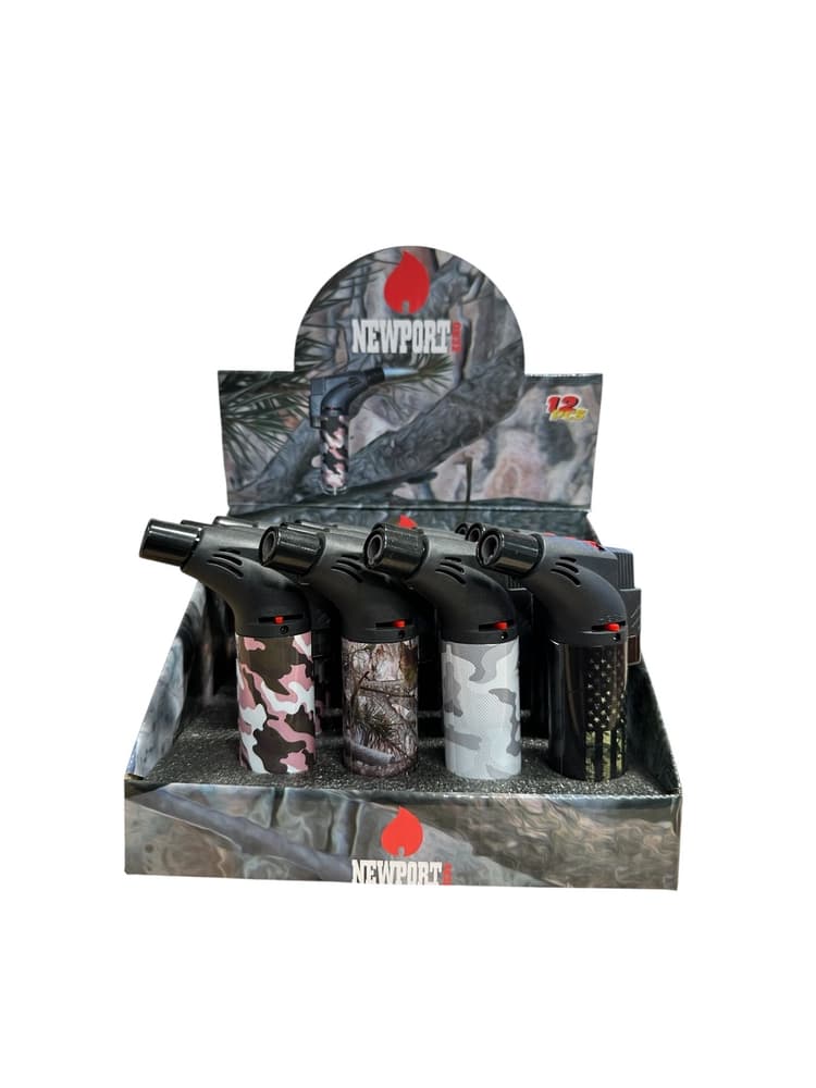 Newport Zero Torch Lighters - Camo Design (12ct)