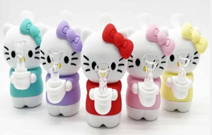 H377- Cute Cat Silicone Water Pipe