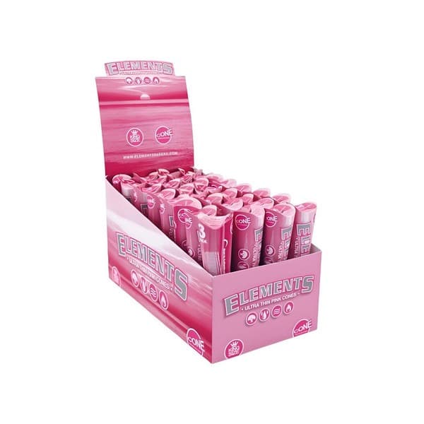 Elements Ultra Thin King Size Pink Cones (32ct)