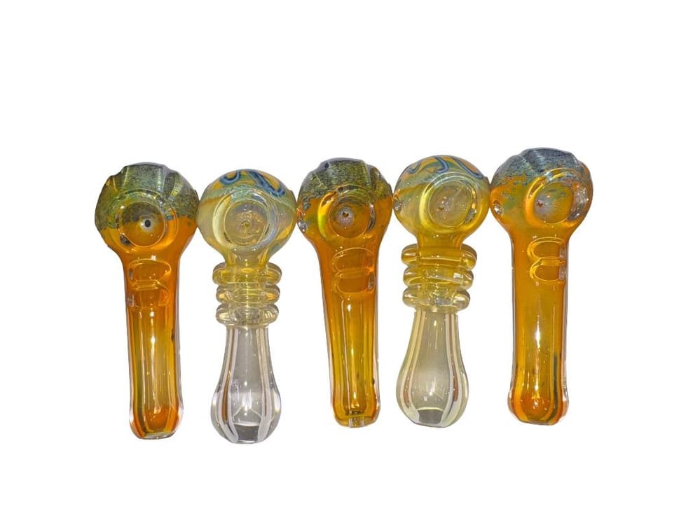 H154- 4" Assorted Gold Hand Pipes (Pack of 5) (Unit Cost $2.99)