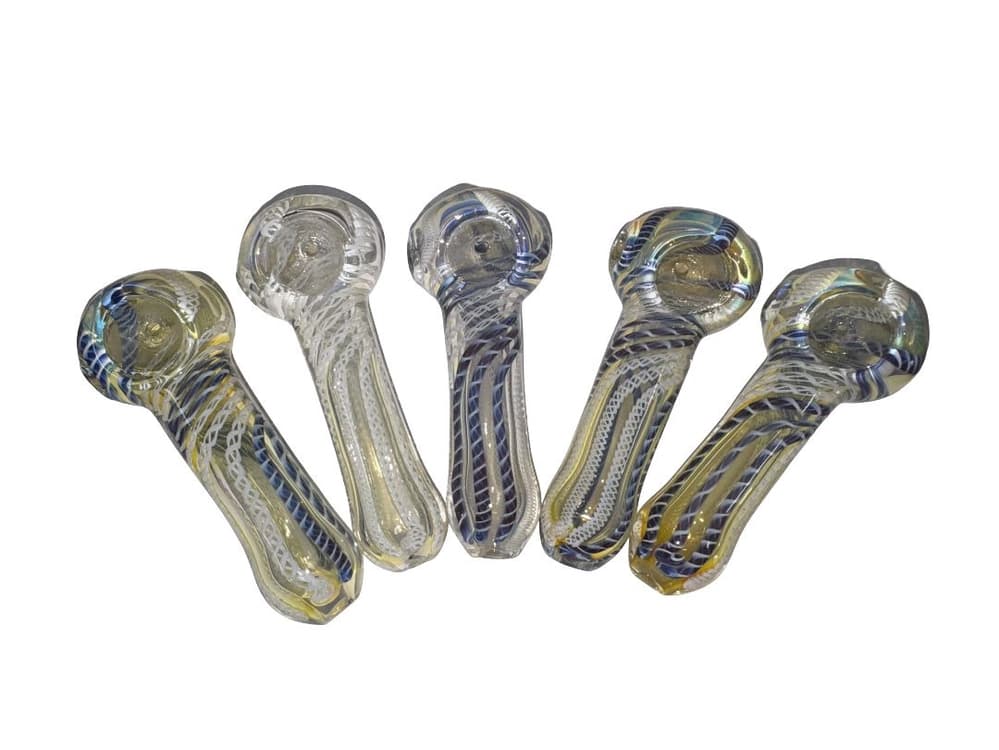 H167- 4" Blue/White Striped Hand Pipe (Pack of 5) (Unit Cost $2.99)