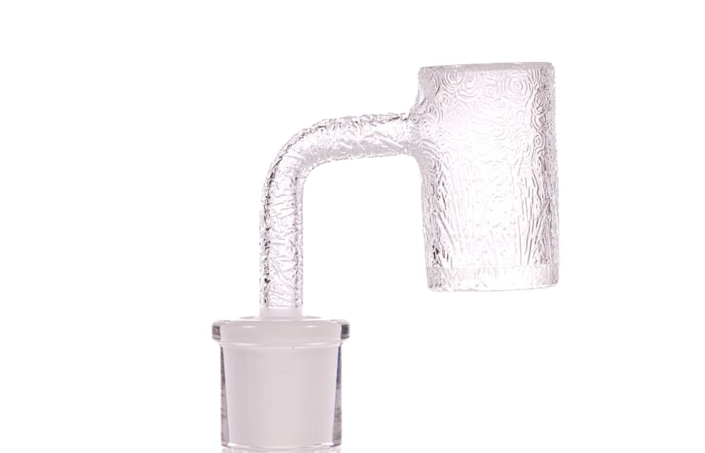QB10 - 90° FLAT TOP Designed Carved 14mm QUARTZ Banger (PACK OF 5) (30024) (Unit Cost $5.99)