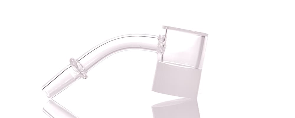 QB56 - 10MM 45° Beveled Half Opal Quartz Banger 4mm withe bottom (Pack of 5) (20099) (Unit Cost $5.99)