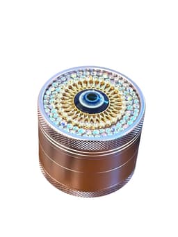 50MM 4 Parts Aluminium Alloy Round Eyes Diamond Design Herb Grinder (80114)