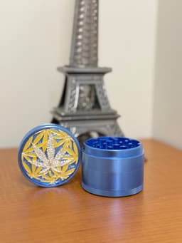 63MM 4 Parts Aluminium Alloy Hemp Leaf Diamond Design Herb Grinder (70983)