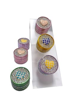 63MM 4 Parts Aluminium Alloy Love Diamond Design Herb Grinder (70984)