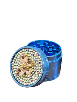 50MM 4 Parts Aluminium Alloy Crystal Butterfly Diamond Design Herb Grinder (80115)