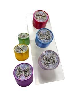 63MM 4 Parts Aluminium Alloy Butterfly Diamond Design Herb Grinder (70980)