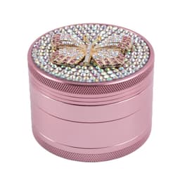 50MM 4 Parts Aluminium Alloy Butterfly Diamond Design Herb Grinder (80113)