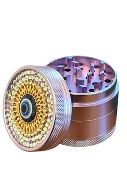 50MM 4 Parts Aluminium Alloy Round Eyes Diamond Design Herb Grinder (80114)