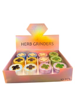 50MM 4 Parts Aluminium Alloy 4 Leaf Grass Diamond Design Herb Grinder (80112)