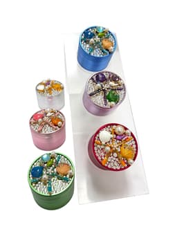 63MM 4 Parts Aluminium Alloy Strafish &amp; Shell Diamond Design Herb Grinder (70989)