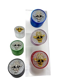 63MM 4 Parts Aluminium Alloy Skull Diamond Design Grinders (70994)