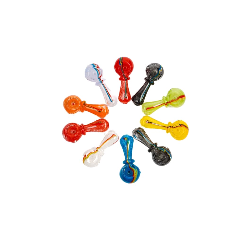 H200- 3" Assorter Color Striped Hand Pipe (Pack of 10) (Unit Cost $1.50)