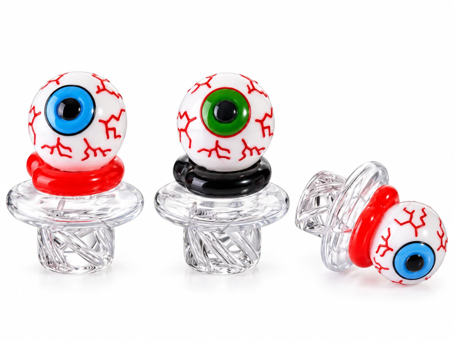 Colorful Eyeball Design Carb Caps (Display of 20) (Unit Cost $2.99)
