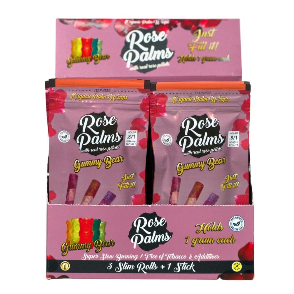 ROSE PALMS 3 SLIM ROLL + 1G STICK GUMMY BEAR (BOX OF 20)