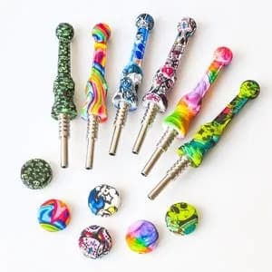 NC63- Assorted Print Silicone Nectar Collector with 14mm Tip
