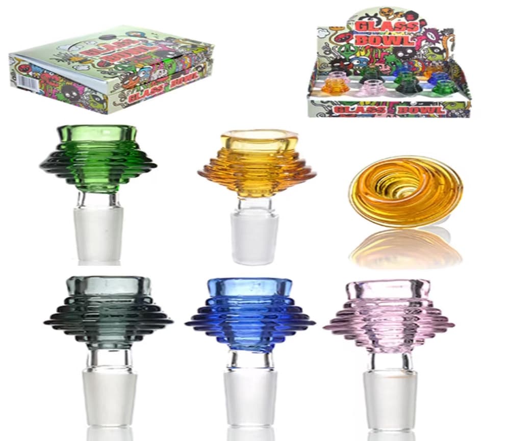 Colorful Ring 14MM Design Bowls (Display of 12) (Unit Cost $2.99)