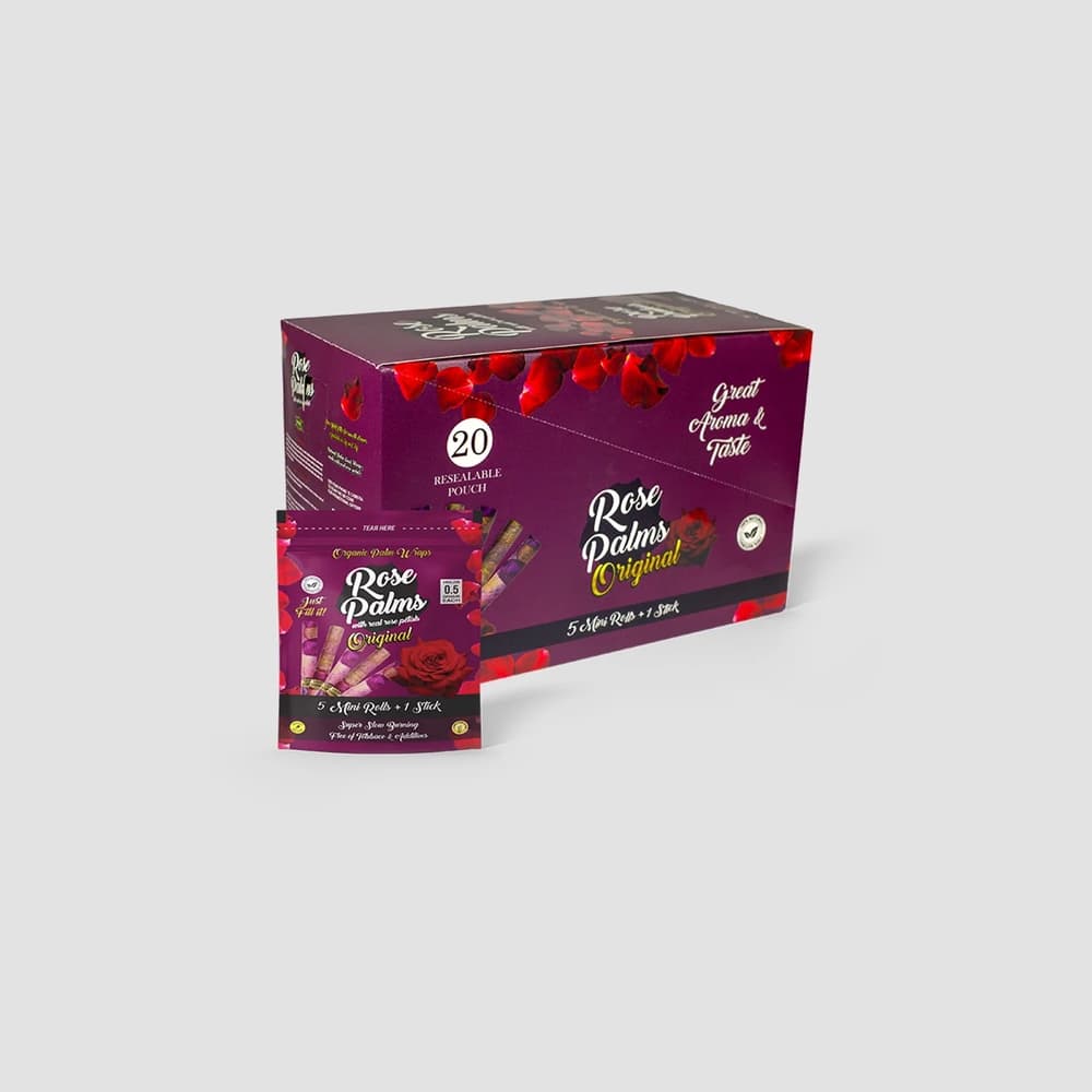ROSE PALMS 3 SLIM ROLL + 1G STICK -ORIGINAL (BOX OF 20)