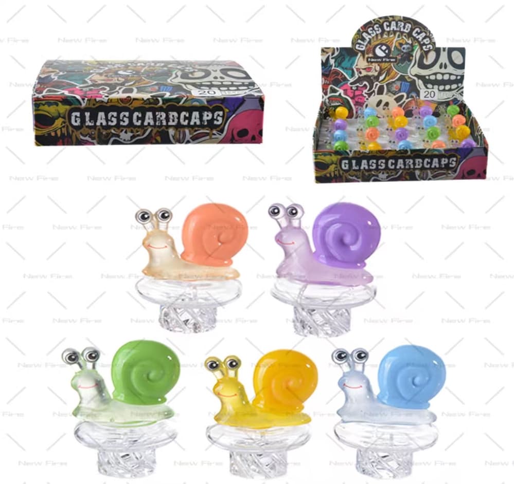 Colorful Snail Design Glow in the Dark Carb Caps (Display of 20) (Unit Cost $2.99)