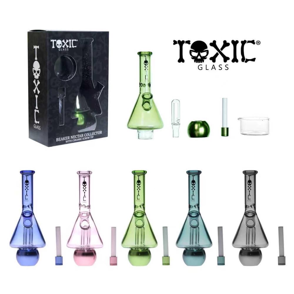 TXNC101- 6" Toxic Beaker Nectar Collector W/ Ceramic Screw Tip