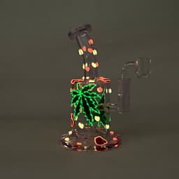 F105 - 7.5" Glow in the Dark Heart and Leaf Design Rig