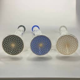 F100 - 13" Assorted Colors Showerhead Perc With Design on Bottom Water Pipe