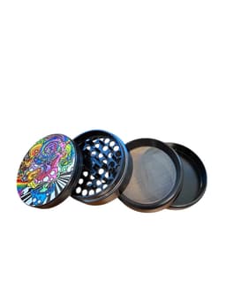 63MM CNC Aluminum 4 Layer Grinders with Assorted Design (Display of 6) (Unit Cost $7.99)