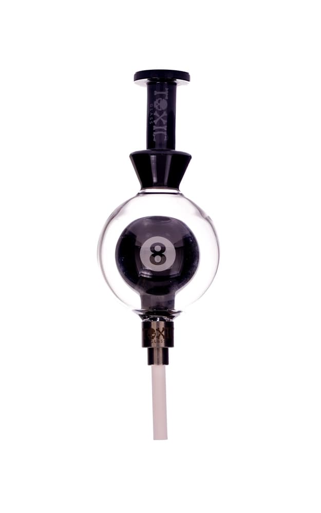 TXNC54- 6" Toxic Eight Ball Nectar Collector with Screw On Ceramic Tip