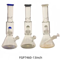 F100 - 13" Assorted Colors Showerhead Perc With Design on Bottom Water Pipe