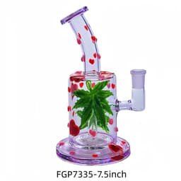 F105 - 7.5" Glow in the Dark Heart and Leaf Design Rig