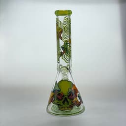 F54- 14" 7MM Thick Mushroom Design Beaker Water Pipe