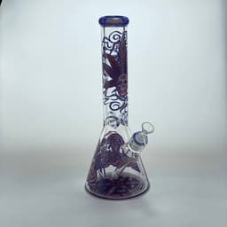 F55- 14" 7MM Thick Skull Design Beaker Water Pipe