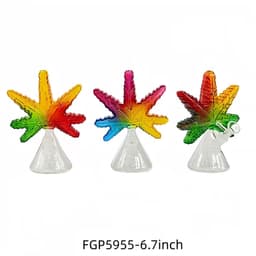 F114 - 7" Leaf Design Water Pipe