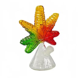 F114 - 7" Leaf Design Water Pipe