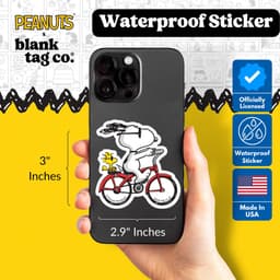 The Snoopy Riding A Bicycle Sticker (Peanuts-056) Sticker#8