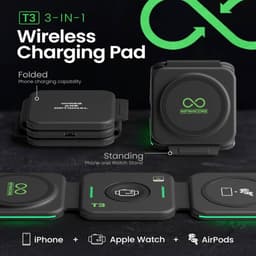 InfinaCore 3-in-1 Charging Station for Apple Devices - Black