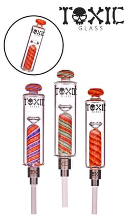 TXNC48 - Toxic Wigwag Gem Nectar Collector with 14MM Ceramic Tip