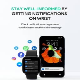 AUKEY SW-1P SmartWatch 1 Pro - large 1.69 inch screen, Precision health tracking, On-wrist notifications - BLACK